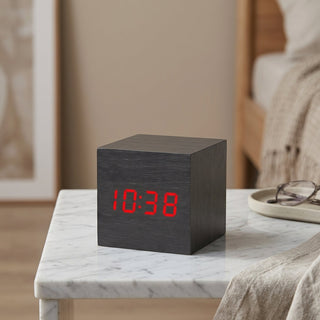 Digital Alarm Clock with Voice Control Display - slate gray