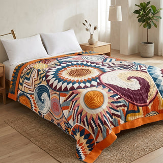 Throw Blanket with Cotton Jacquard Pattern for Sofa