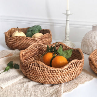 Woven Rattan Storage Basket for Kitchen