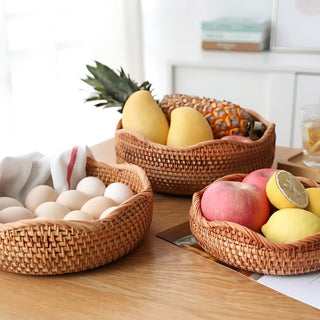 Woven Rattan Storage Basket for Kitchen