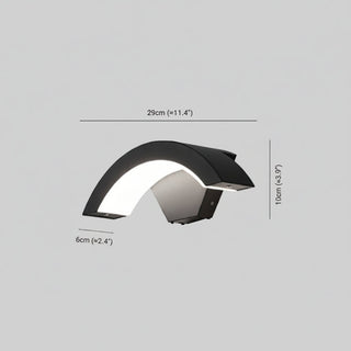 Outdoor Wall Light Fixture With Curved LED Motion Sensor