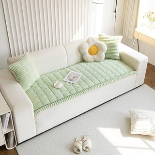 Quilted Winter Sofa Seat Cover With Non Slip
