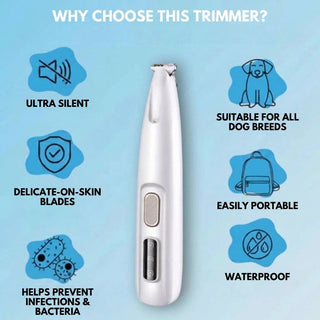 Pet Trimmer With LED Light For Dogs And Cats