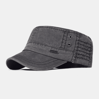 Cotton Military Cap For Men With Adjustable Fit - gray