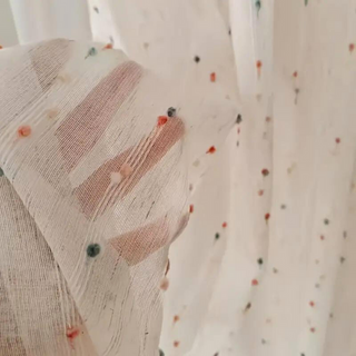 Sheer Curtain Panel with Geometric Pattern