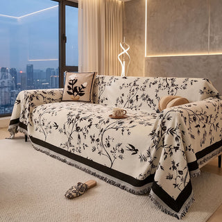 Sofa Cover with Floral Print for Full Coverage - petal white
