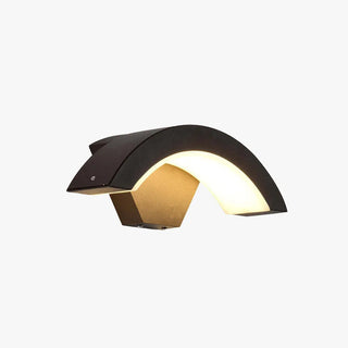 Outdoor Wall Light Fixture With Curved LED Motion Sensor