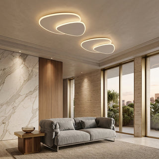 Flush Mount Ceiling Light Fixture With Overlapping Oval LED - warm white