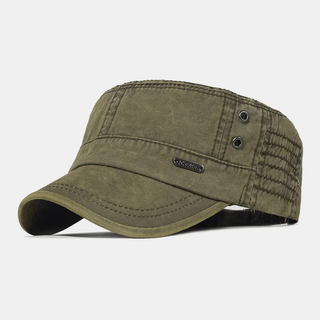 Cotton Military Cap For Men With Adjustable Fit - green