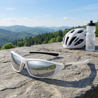 Sport Sunglasses with Polarized Lenses and Full Frame Design - antique silver