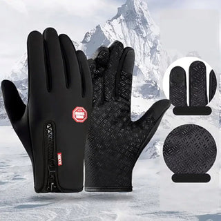 Heated Winter Gloves With Adjustable Heat And Wind Protection - black
