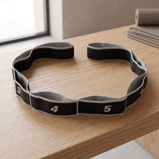 Stretching belt for yoga and Pilates workouts - gray