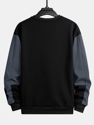 Men's Color Block Crew Neck Sweatshirt – Relaxed Fit