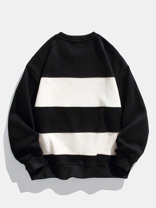 Men's Color Block Crew Neck Sweatshirt – Relaxed Fit Pullover
