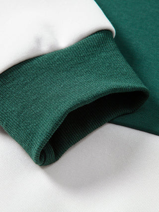 Men's Color Block Polo Sweatshirt – Relaxed Fit Striped Pullover