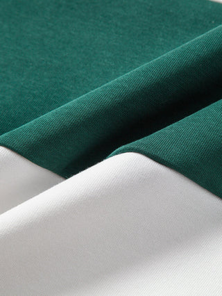 Men's Color Block Polo Sweatshirt – Relaxed Fit Striped Pullover