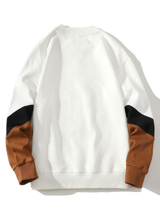 Men's Colorblock Crew Neck Sweatshirt – Relaxed Fit Casual Pullover