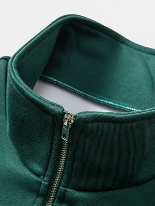 Men's Colour Block Quarter-Zip Sweatshirt – Relaxed Fit