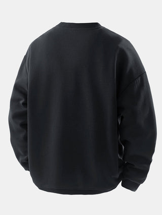 Men's Contrast Chest Pocket Crew Neck Sweatshirt – Relaxed Fit
