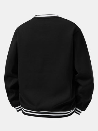 Men's Cotton Blend Crew Neck Sweatshirt – Relaxed Fit Casual