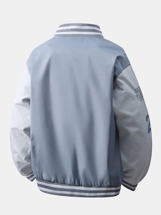 Men's Embroidered Varsity Bomber Jacket - Relaxed Fit