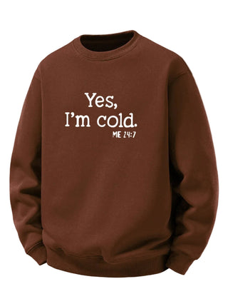 Men's Sherpa Fleece Lined Sweatshirt – Relaxed Fit Crew Neck Pullover - Brown