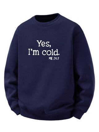 Men's Sherpa Fleece Lined Sweatshirt – Relaxed Fit Crew Neck Pullover - Navy