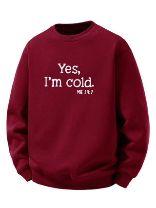 Men's Sherpa Fleece Lined Sweatshirt – Relaxed Fit Crew Neck Pullover - Wine Red