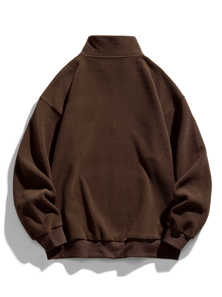 Men's Teddy Fleece Half-Zip Sweatshirt – Relaxed Fit