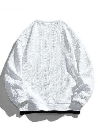 Men's Textured Jacquard Crew Neck Sweatshirt – Relaxed Fit