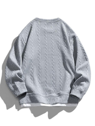 Men's Textured Jacquard Crew Neck Sweatshirt – Relaxed Fit