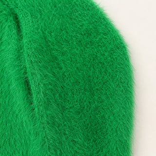 Women's Brushed Mohair Cardigan - Open Front Relaxed Fit