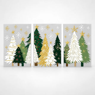 Women's Christmas Tree Window Stickers in green, Static Cling Snowflake Decals