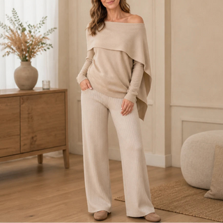 Women's Convertible Knit Cropped Sweater in beige, Four-Way Style