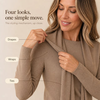 Women's Convertible Knit Cropped Sweater - Four-Way Style