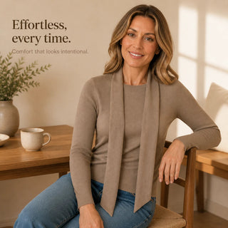 Women's Convertible Knit Cropped Sweater - Four-Way Style
