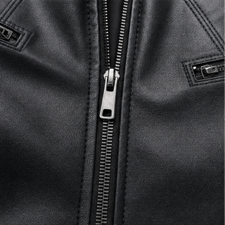 Women's Cropped Faux-Leather Biker Jacket - Tailored Fit
