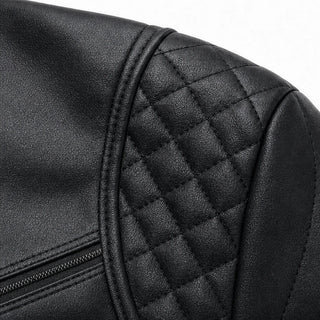 Women's Cropped Faux-Leather Biker Jacket - Tailored Fit
