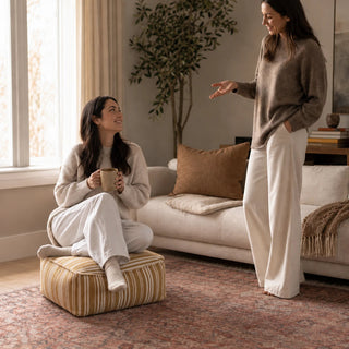 Women's Fillable Fabric Storage Ottoman - Pouf Cover