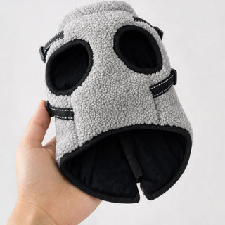 Women's Fleece Dog Coat with Built-In Harness - Warm & Free