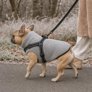 Women's Fleece Dog Coat with Built-In Harness - Warm & Free