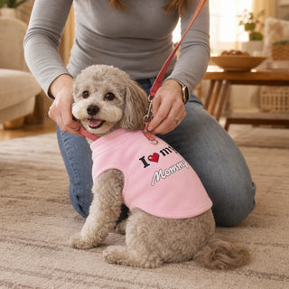 Women's Fleece-Lined Dog Sweater with Leash Ring - Graphic Print