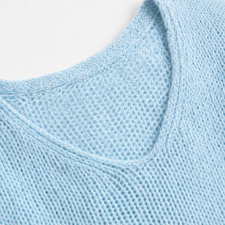 Women's Floral Lace Lantern Sleeve Open-Knit Sweater - Casual