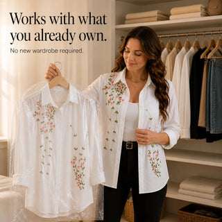 Women's Floral Print Long-Sleeve Shirt - Casual Hip-Length Blouse
