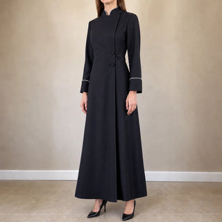 Women's High-Collar Clergy Robe - Structured Maxi Dress