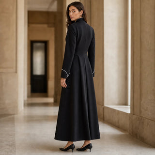 Women's High-Collar Clergy Robe - Structured Maxi Dress