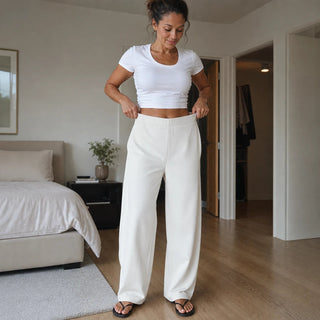 Women's High-Waisted Pull-On Tapered Ankle Pants