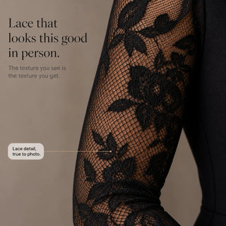 Women's Lace-Sleeve Wrap Dress with Asymmetric Hem - Elegant Party Dre