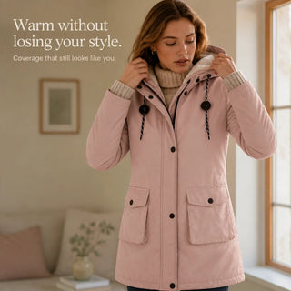 Women's Longline Hooded Parka - Slim Fit Winter Coat