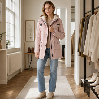 Women's Longline Hooded Parka - Slim Fit Winter Coat